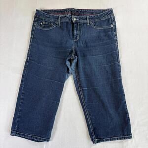 Route 66 Women’s Size 18 Capri Jeans Dark Wash Mid Rise Stretch Denim Blue Casua